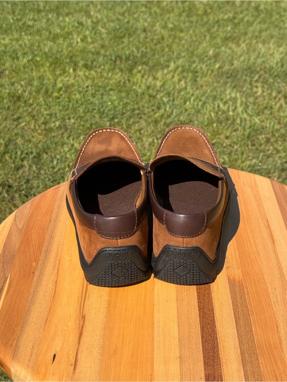 Men's Sperry Monterey Memory Foam Brown Casual Penny Loafers - Slip-On Comfort - Picture 5 of 9